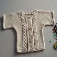 婴幼儿棒针粗针织全棉小开衫