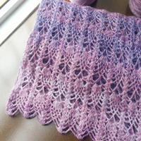 紫色雨 钩针编织段染马海菠萝围巾
