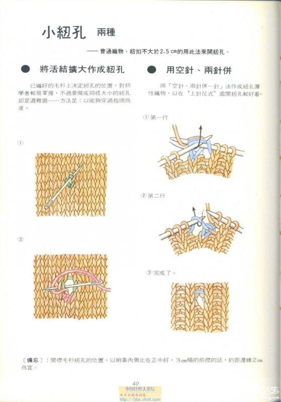 毛衣扣眼编织方法
