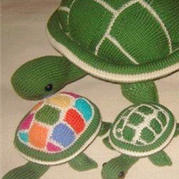 棒针织彩色乌龟 大中小三种型号的织法教程