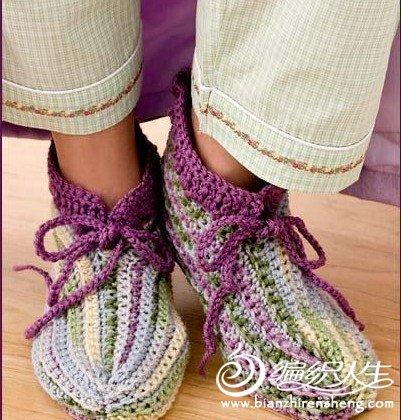 钩针作品之毛线编织的美丽鞋袜