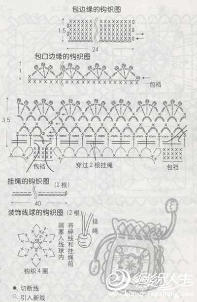 非常漂亮的小装饰包编织教程图解 非常漂亮的小装饰包编织教程图解