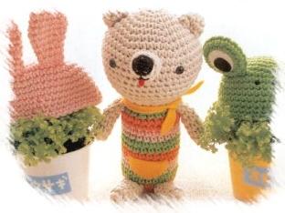 三个可爱小玩偶的编织过程图解