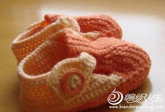 简易可爱的扣带宝宝鞋编织教程
