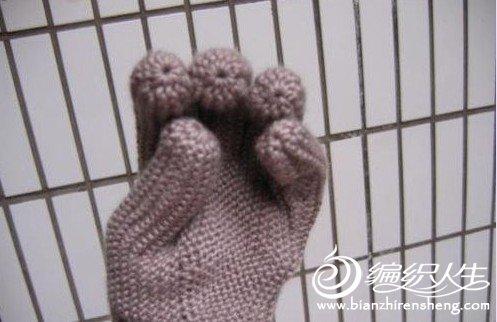 一款五指手套的编织教程图解