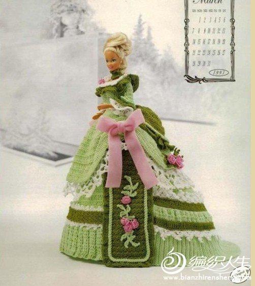 钩针编织漂亮的芭比娃娃礼服