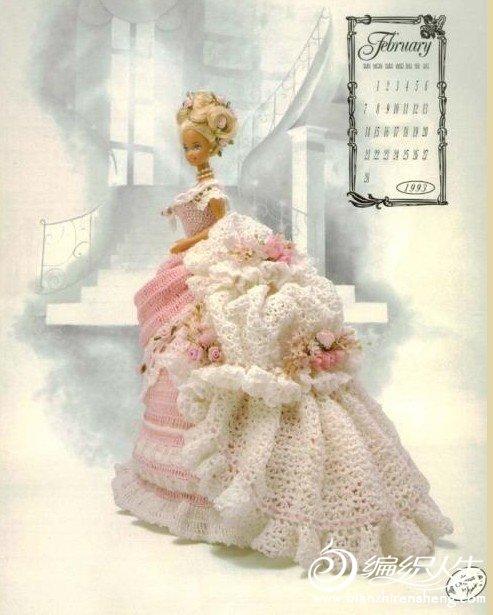 钩针编织漂亮的芭比娃娃礼服