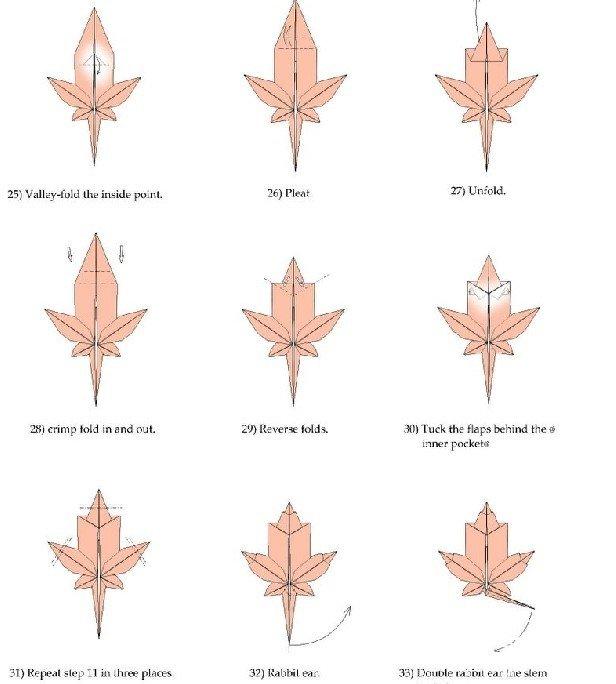 個性DIY五角楓葉折紙圖解教程