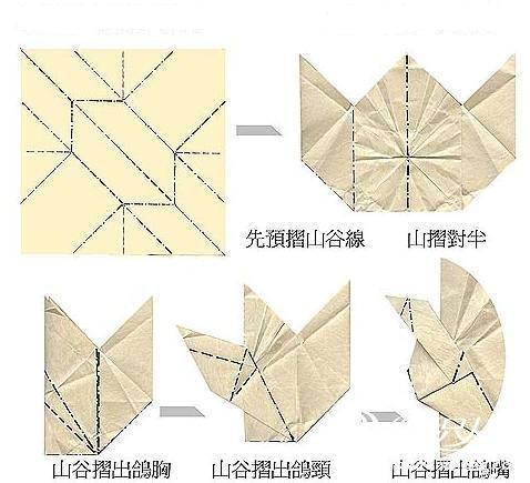 手工折纸 和平鸽的教程图解