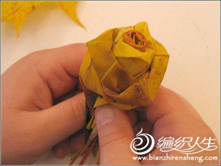 如何用枫叶制作漂亮玫瑰花图解
