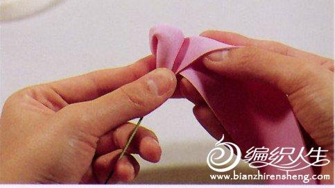 关于粉红色玫瑰的折纸方法图解