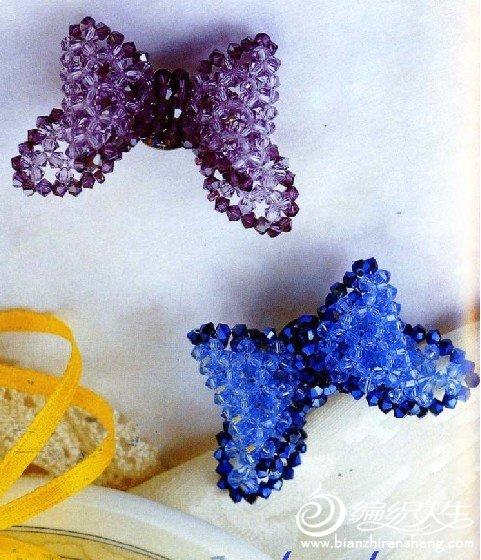 串珠作品 美丽的蝴蝶胸针的制作图解