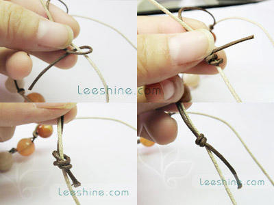 串珠教程实例061016——蜡绳打结手链（秋冬色系