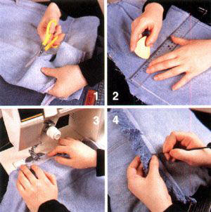 旧牛仔裤的废物妙用之DIY靠垫的过程