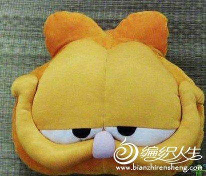 DIY可爱的加菲猫抱的枕详细过程