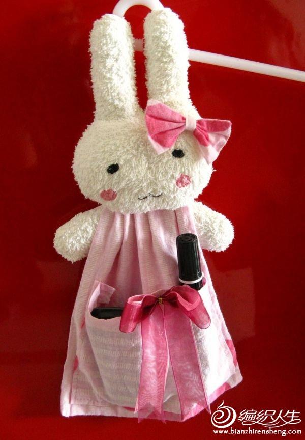 用旧毛巾DIY超级可爱小兔兔壁挂