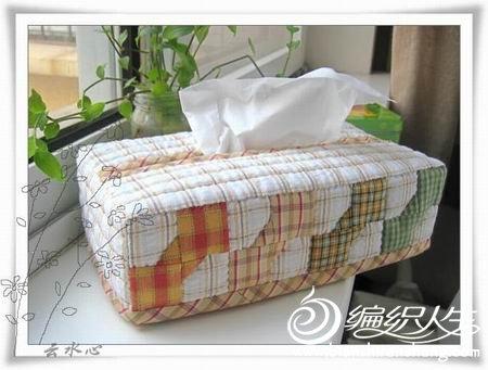 简单布艺领结纸巾盒的DIY过程
