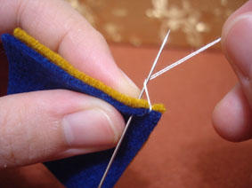 布艺手工小制作之布艺毛边缝针法教程