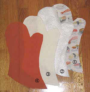 手工制作隔热长手套的过程图解