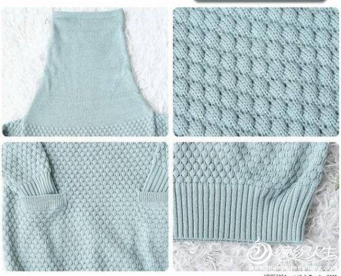 韩版玉米花长款毛衣的编织方法