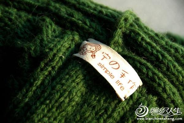 棒针手工编织毛衣之绿色披肩式毛衣详细图解教程