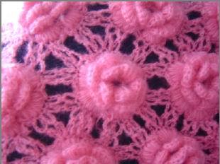 超级漂亮的粉红色立体花围巾，上教程啦（图解+连接方法+回答姐妹问题）