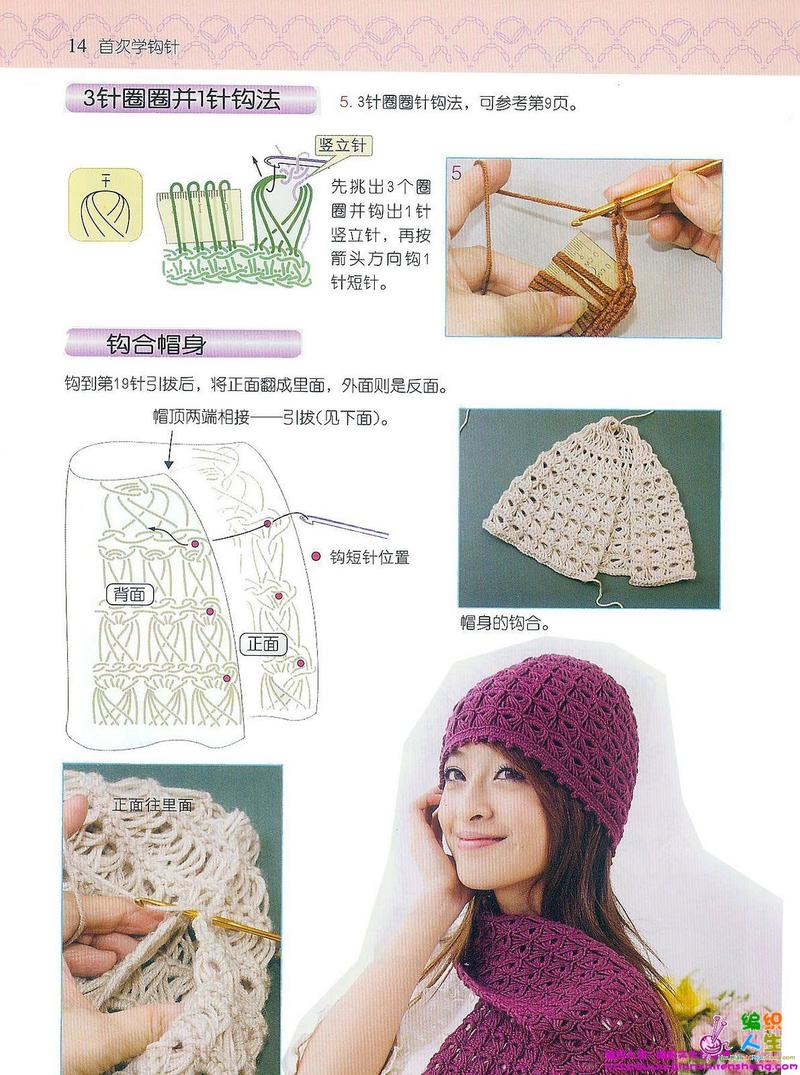 圈圈围巾和圈圈帽子的鈎编方法