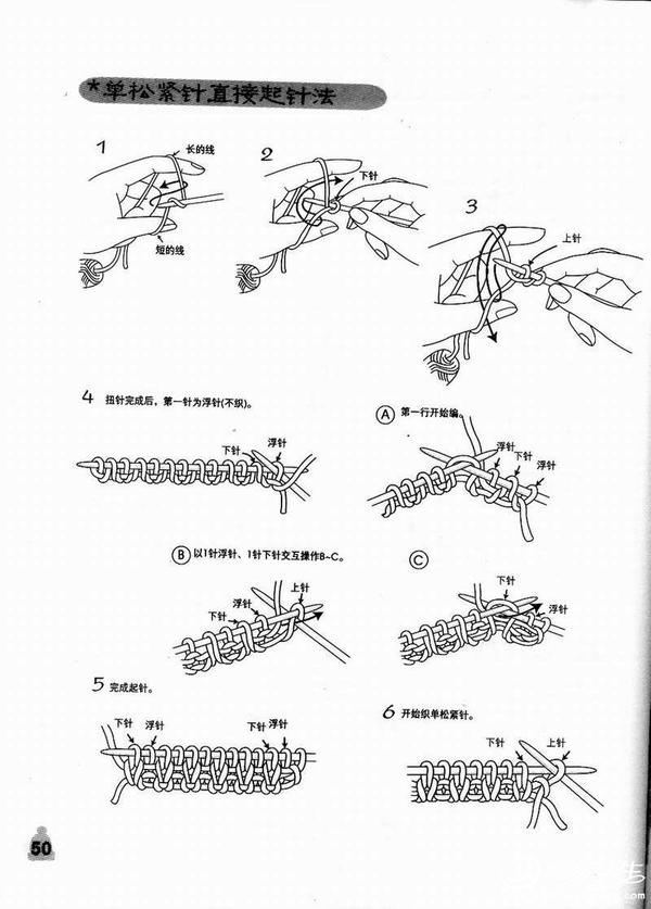 棒针手工编织毛衣 各式起针方法图解