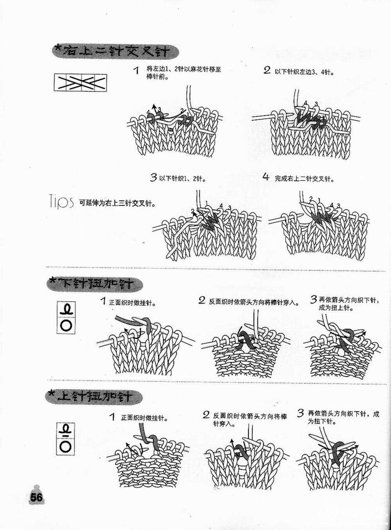 DIY手工棒针毛衣编织基本技法图解