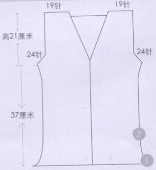 棒針毛衣編織花樣之卷毛領(lǐng)開衫教程