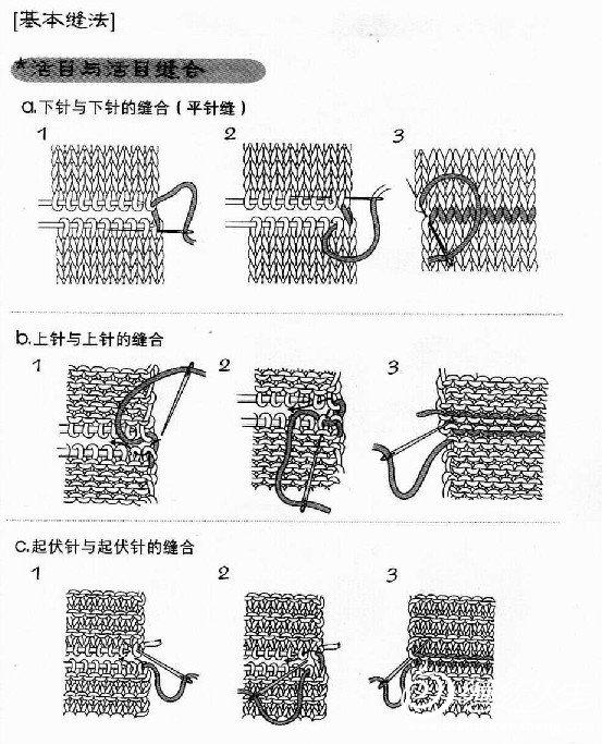 棒针缝合的常用方法