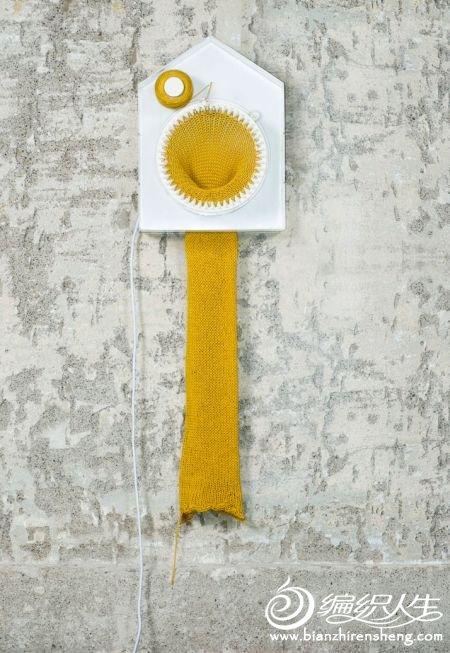 个性创意DIY 织围巾的钟表