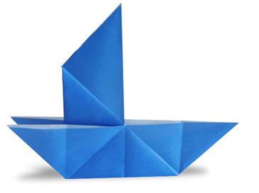 手工折纸教程之乌篷船和帆船的图解
