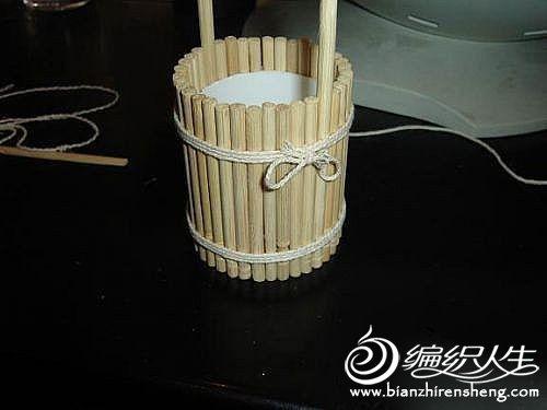 创意个性diy 用筷子手工制作可以盛水的小木桶