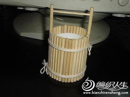 创意个性diy 用筷子手工制作可以盛水的小木桶