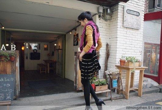 韩国流行打扮 秋装针织衫