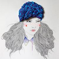 毛线与铅笔画融合：Izziyana Suhaimi铅笔毛线插画欣赏