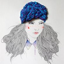 毛线与铅笔画融合：Izziyana Suhaimi铅笔毛线插画欣赏
