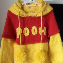 儿童卡通造型毛衣之棒针维尼熊宝宝毛衣视频教程