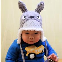 钩针龙猫护耳帽（2） 宝宝钩针毛线帽编织视频教程