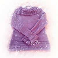 紫衣 钩针堆堆领长袖春秋罩衫