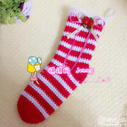 钩针圣诞袜编织说明 圣诞风格编织物