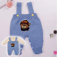 婴幼儿手工编织背带裤系扣开裆裤织法 背带裤两件套套装视频教程(4-1)
