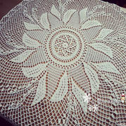 鈴蘭圖案鉤針蕾絲圓桌布 