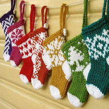 圣诞专题之棒针织迷你圣诞小袜子