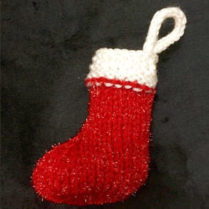 棒针片织圣诞小靴子的织法教程
