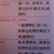 棒針編織常用英文詞匯縮寫及符號對照表