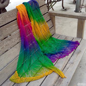 艳丽金刚鹦鹉 彩虹魔球棒针蕾丝围巾
