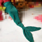 棒针美人鱼尾巴 创意编织美人鱼沙发毯