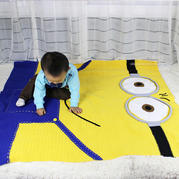 小黄人毯子钩法（2-1）钩毯编织视频教程
